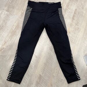 Tommy Hilfiger Black and White Striped Leggings